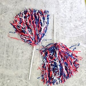 Vintage 1990s Buffalo Bills Nfl Football Red White Blue Cheerleader Pom Poms